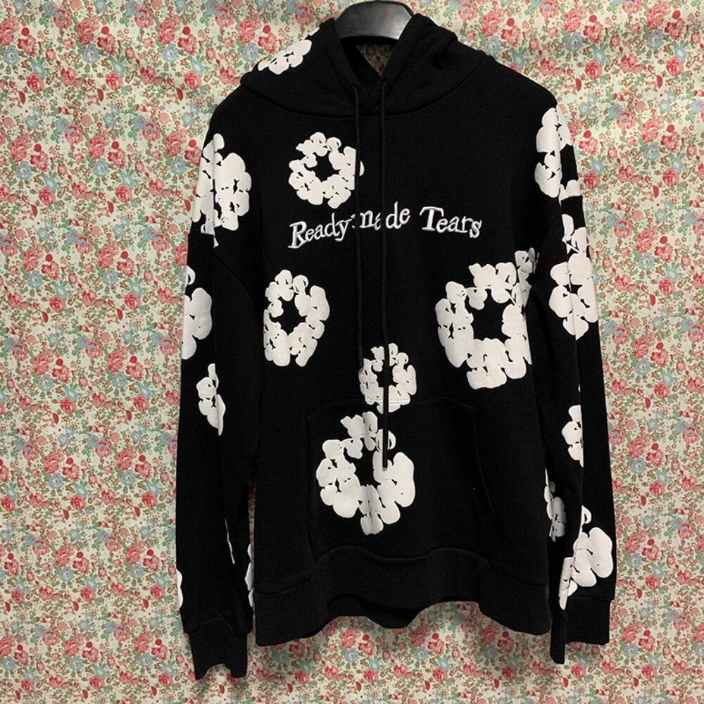 Denim Tears Black Trousers Cotton Printed Hoodie